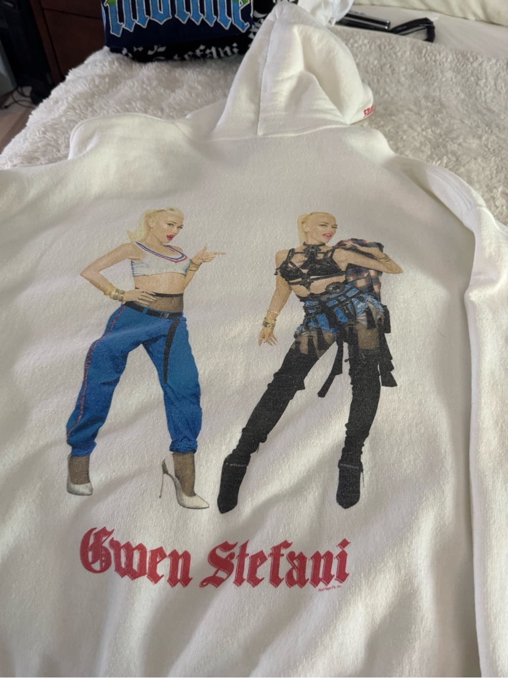 Gwen Stefani White Graphic Pullover Hoodie